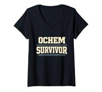 Mujer Química Orgánica Ochem Ochem Sobreviviente Premed Chem Major Camiseta Cuello V