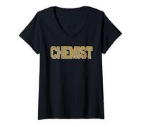 Mujer Químico Vintage Ciencia Profesional académico Camiseta Cuello V
