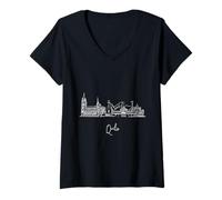 Mujer Quito Ecuador Horizonte Viaje Souvenirs Blanco Paisaje Urbano Camiseta Cuello V