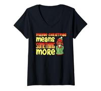 Mujer Quizás Navidad Significa Algo Más Melanina Mujeres Chica Diversión Camiseta Cuello V