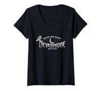 Mujer Quoth The Raven Nevermore Gothic Raven Moon and The Stars Camiseta Cuello V
