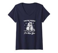 Mujer Raccoon Hugs Possum, Friendship, You are Weird, I'll Keep You Camiseta Cuello V