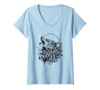 Mujer RAD Howling Wolf Design for The Wolfpack Camiseta Cuello V