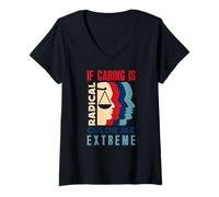 Mujer Radicalizado por la decencia básica Justicia Social Camiseta Cuello V