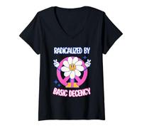 Mujer Radicalizado por La Simple Decencia Camiseta Cuello V