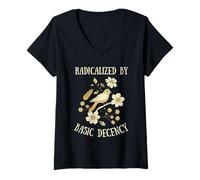 Mujer Radicalizado por La Simple Decencia Camiseta Cuello V