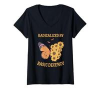 Mujer Radicalizado por La Simple Decencia Camiseta Cuello V