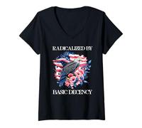 Mujer Radicalized by Basic Decency Flag Pro Democracy Anti Fascism Camiseta Cuello V
