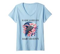 Mujer Radicalized by Basic Decency Flag Pro Democracy Anti Fascism Camiseta Cuello V