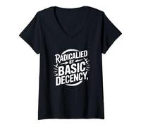 Mujer Radicalized by Basic Decency Justicia Social Camiseta Cuello V