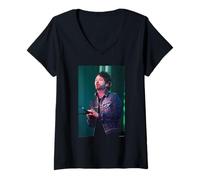 Mujer Radiohead Kid A Live Thom Yorke de Andy Willsher Camiseta Cuello V