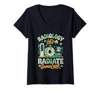 Mujer Radiology Lets Radiate Some Luck Funny St Patricks Day Tech Camiseta Cuello V