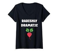 Mujer Radishes vegetable funny quote dramatic radish Camiseta Cuello V