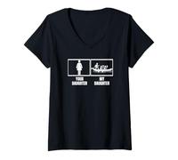 Mujer Raft Team Your Daughter My Daughter Divertido Rafting en Aguas bravas Camiseta Cuello V