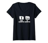 Mujer Raft Team Your Daughter My Daughter Divertido Rafting en Aguas bravas Camiseta Cuello V