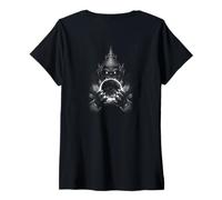 Mujer Rahu Thai Eclipse Demonio de una mitología Oscura Camiseta Cuello V