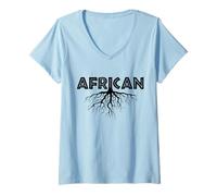 Mujer Raíces africanas Camiseta Cuello V