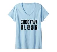 Mujer Raíces de Sangre de Choctaw para los Orgullosos pueblos nativos Americanos Camiseta Cuello V