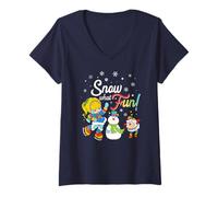 Mujer Rainbow Brite Christmas Snow What Fun! Snowman Camiseta Cuello V