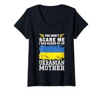 Mujer Raised by an Ukrainian Mother Mother's Day Ukraine Flag Camiseta Cuello V