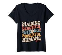 Mujer Raising Beautiful Strong Powerful Humans Maestro - Camiseta Cuello V