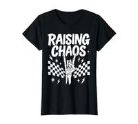 Mujer Raising Chaos Skeleton Hand Rock Himno Gráfico Camiseta