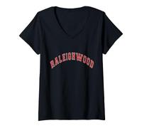 Mujer Raleighwood North Carolina State Capitol Deportes Hockey Camiseta Cuello V