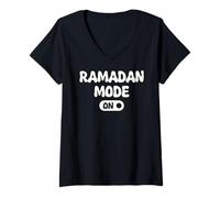 Mujer Ramadan Kareem Mubarak - Islamic Ramadan Mode on Camiseta Cuello V