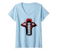 Mujer Rambo III - Cinta Adhesiva para Atar la Cabeza Camiseta Cuello V