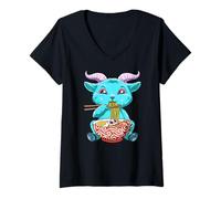 Mujer Ramen Baphomet Cute Pastel Goth Noodle Soup Anime Camiseta Cuello V