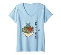Mujer Ramen Bowl Comida Japonesa Cocina asiática Kawaii Camiseta Cuello V