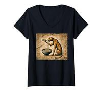 Mujer Ramen japonés clásico de la cueva de los fideos amantes de la pantera Camiseta Cuello V