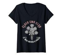 Mujer Ramo de Rosas góticas Forever Love Dark Romance Alternativa Camiseta Cuello V