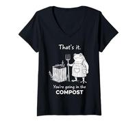 Mujer Rana Eso es Todo Vas en el Humor de jardinería Compost Camiseta Cuello V