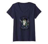 Mujer Rana Vaquera Meme Divertido Pistola Cactus Desierto Camiseta Cuello V