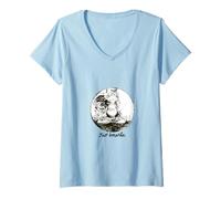 Mujer Rana Zen Yoga Just Breath Meditación Arte Tinta Camiseta Cuello V