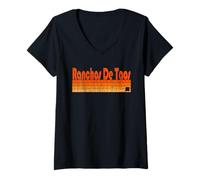 Mujer Ranchos De Taos, estilo retro de los años 80 de Nuevo México Camiseta Cuello V