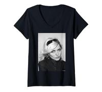 Mujer Rapto Cantante Debbie Harry Blondie Retrato Allan Ballard Camiseta Cuello V