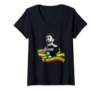 Mujer RAS Tafari Su Majestad Imperial Haile Selassie I Camiseta Cuello V