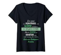 Mujer Ratonero Bodeguero Andaluz felicidad divertido perro refranes en Camiseta Cuello V