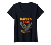 Mujer Raven Flight Dark Academia - Cuervo para mujer Camiseta Cuello V