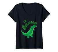 Mujer Raymond I'm Rrraymond Lindo T-Rex Dino Roar Nombre para Niños Camiseta Cuello V