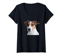 Mujer Raza de Perro Jack Russell Terrier Camiseta Cuello V