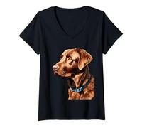 Mujer Raza de Perro Maryland Retriever Camiseta Cuello V