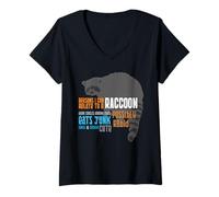 Mujer Razones por Las Que Puedo relacionarme con un Mapache Divertido Lindo gordito Mapache Camiseta Cuello V