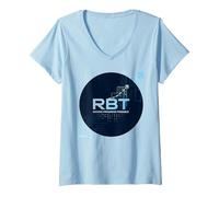 Mujer RBT Haciendo Posible el Progreso Innovación tecnológica Motivacional Camiseta Cuello V, Azul Bebé, L