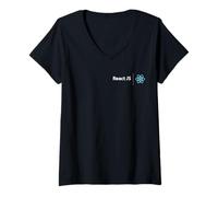 Mujer React Developers Logo Gear | Entusiasta de la programación Camiseta Cuello V