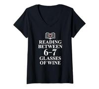 Mujer Read Between The Wines 6 7 Reading 6-7 Just One More Chapter Camiseta Cuello V