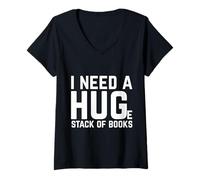 Mujer Read I Need a Huge Stack of Books Camiseta Cuello V