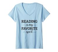 Mujer Reading Is My Favorite Sport Camiseta Cuello V